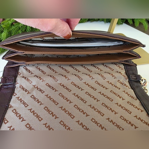 Donna Karen Haircalf & Lamb Leather Shoulder Bag - NWT- Burgandy - Picture 10 of 11